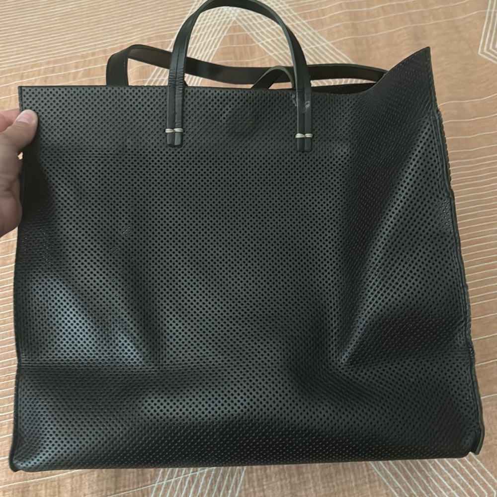 Clare V. Perf Black Simple Tote